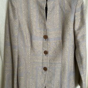 Giorgio Armani Collezioni Beige and Gray Patterned Blazer